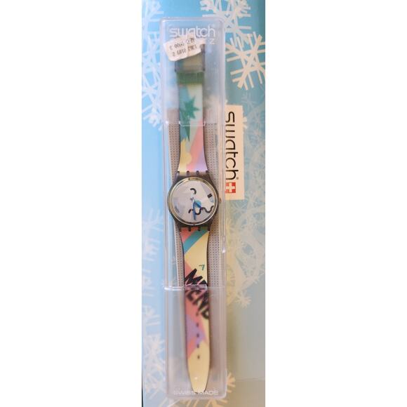 Vintage 1990 Swatch watch COSMESIS GM103 34mm New old stock Standard Gents - Picture 7 of 8